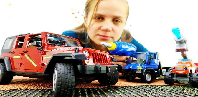 Смотреть Мультики про машинки: Гонки на джипах. Машинки для детей. Ремонт джипа